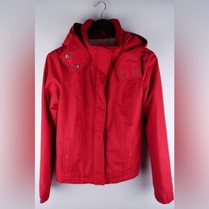 HOLLISTER ALL-WEATHER BOMBER JACKET XS red